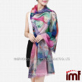 Geometry Flora Digital Print Beautiful Women Wool Shawl